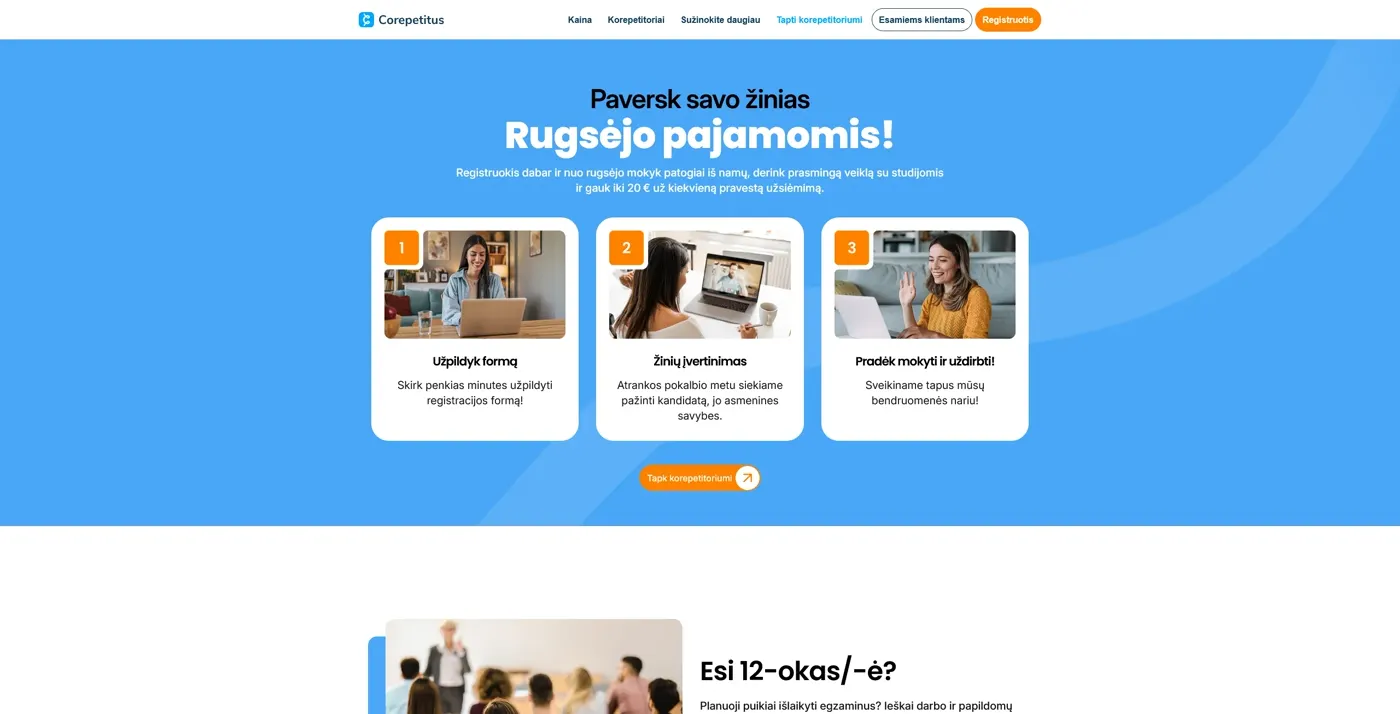 Corepetitus, projekto ekrano nuotrauka 6