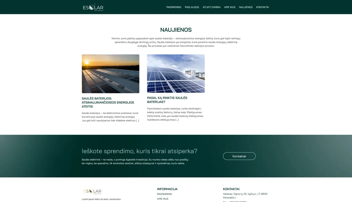 Esolar, projekto ekrano nuotrauka 5