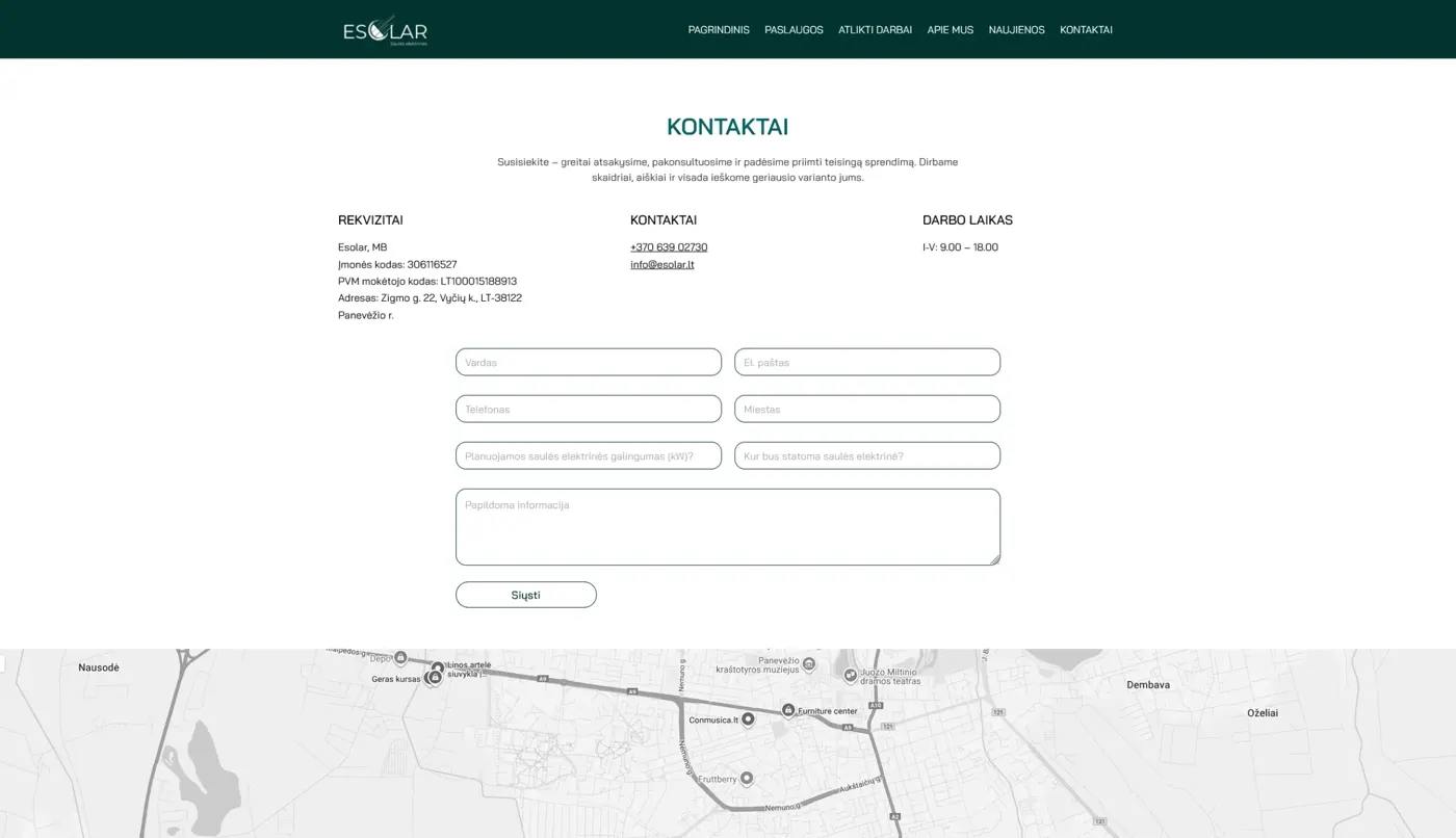 Esolar, projekto ekrano nuotrauka 6