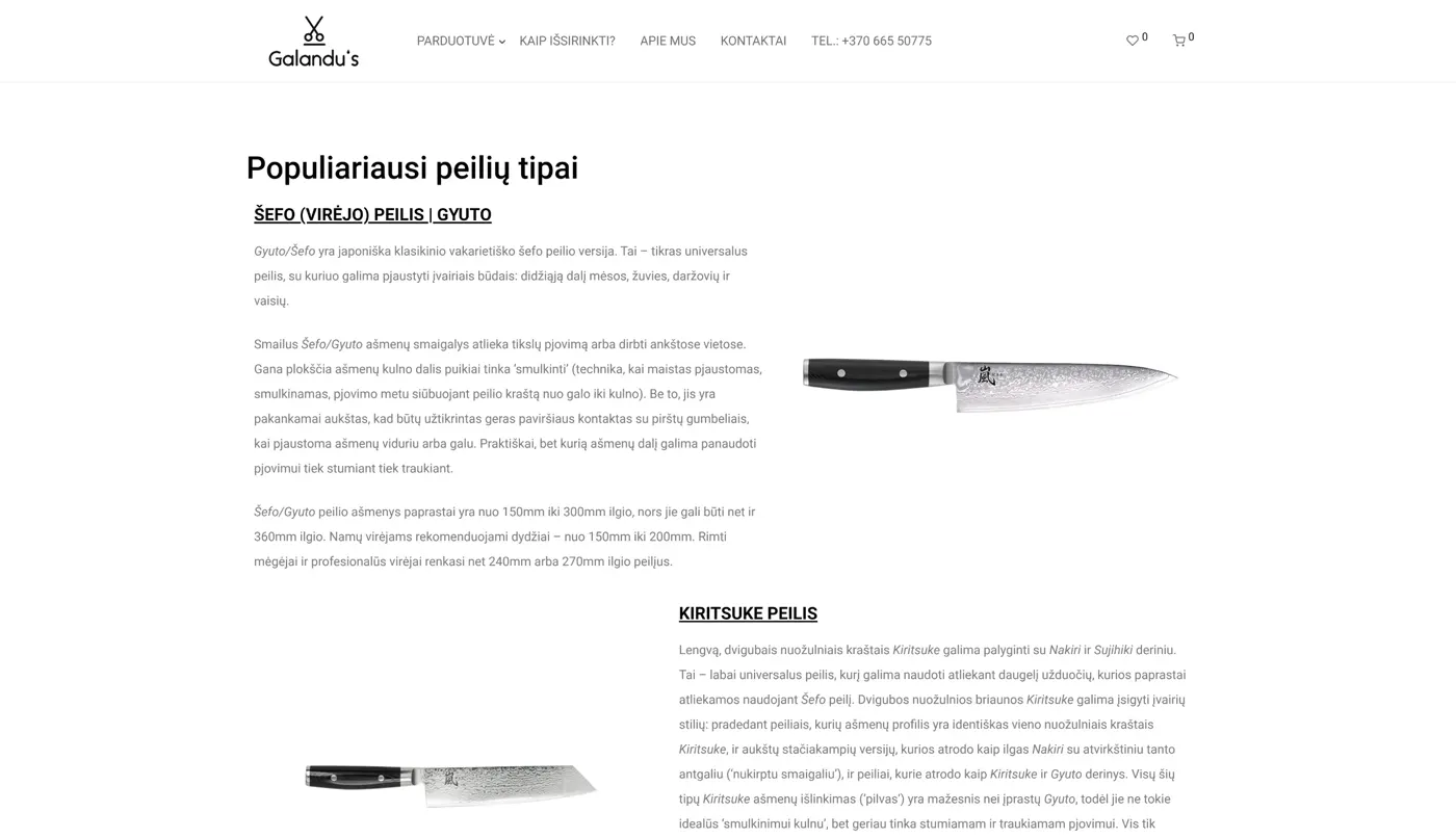 Galandus, projekto ekrano nuotrauka 3