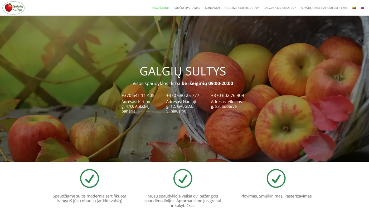 Galgių sultys, projekto ekrano nuotrauka 1