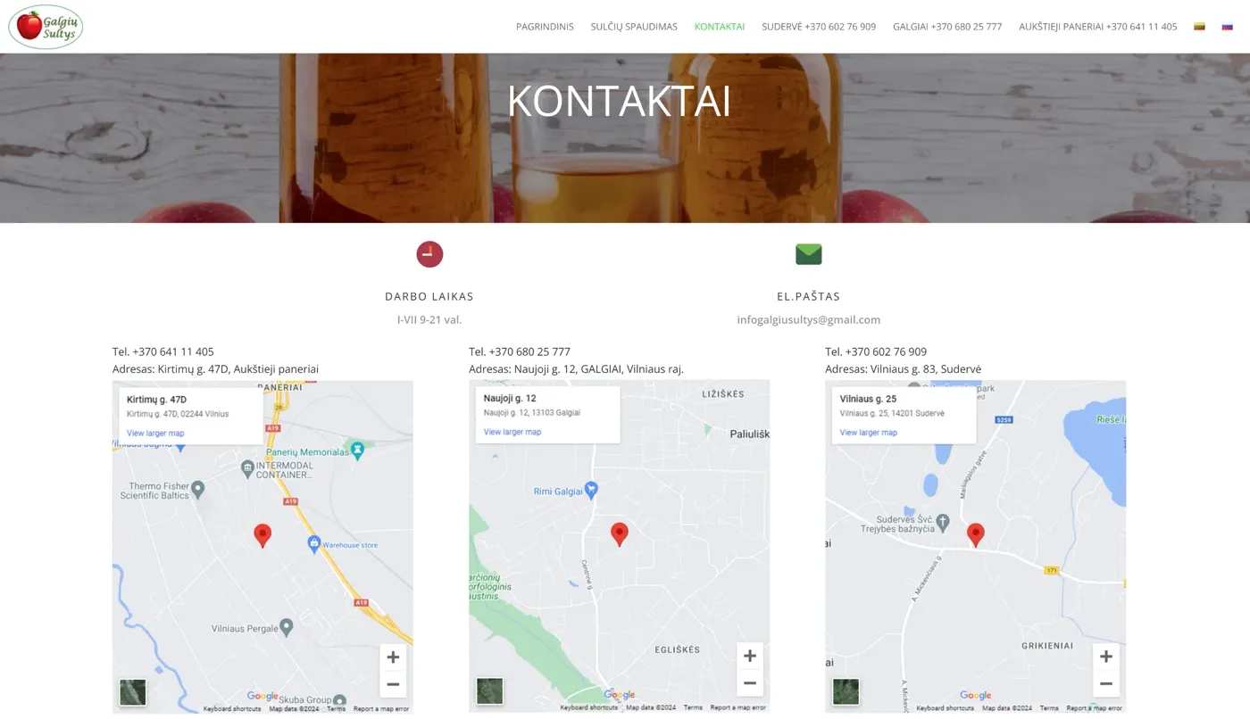 Galgių sultys, projekto ekrano nuotrauka 2