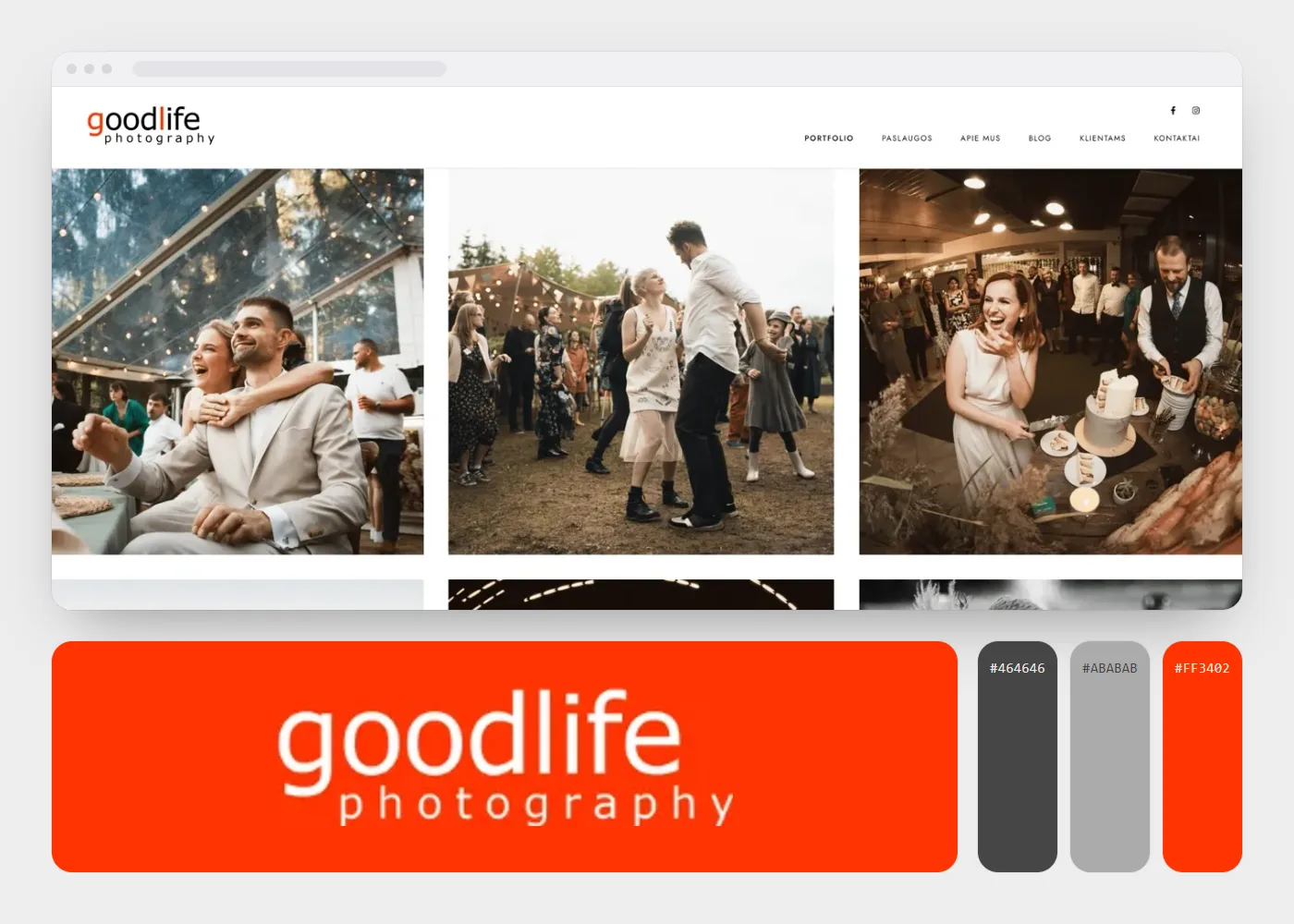Goodlife: svetainės vaizdas, logotipas ir spalvos