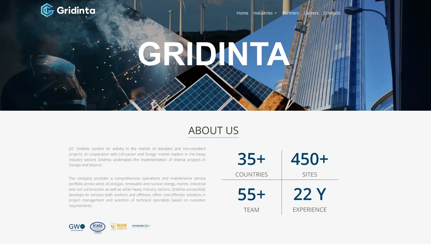 Gridinta, projekto ekrano nuotrauka 1