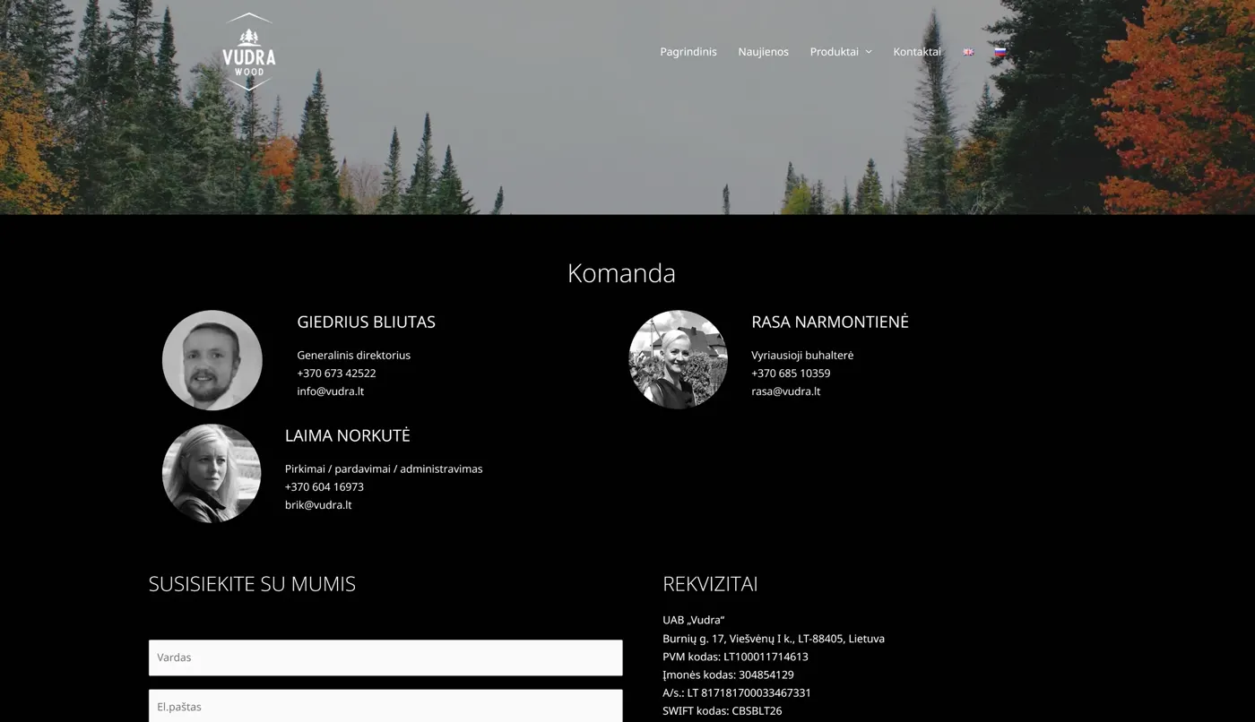 Vudra, projekto ekrano nuotrauka 2